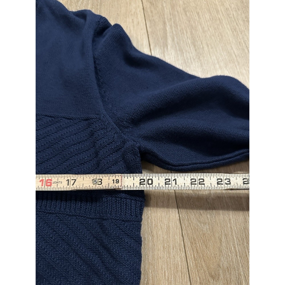Chap's Men's Newport Navy Blue Button Neck‎ Knit Sweater Preppy Small NEW - Picture 9 of 10